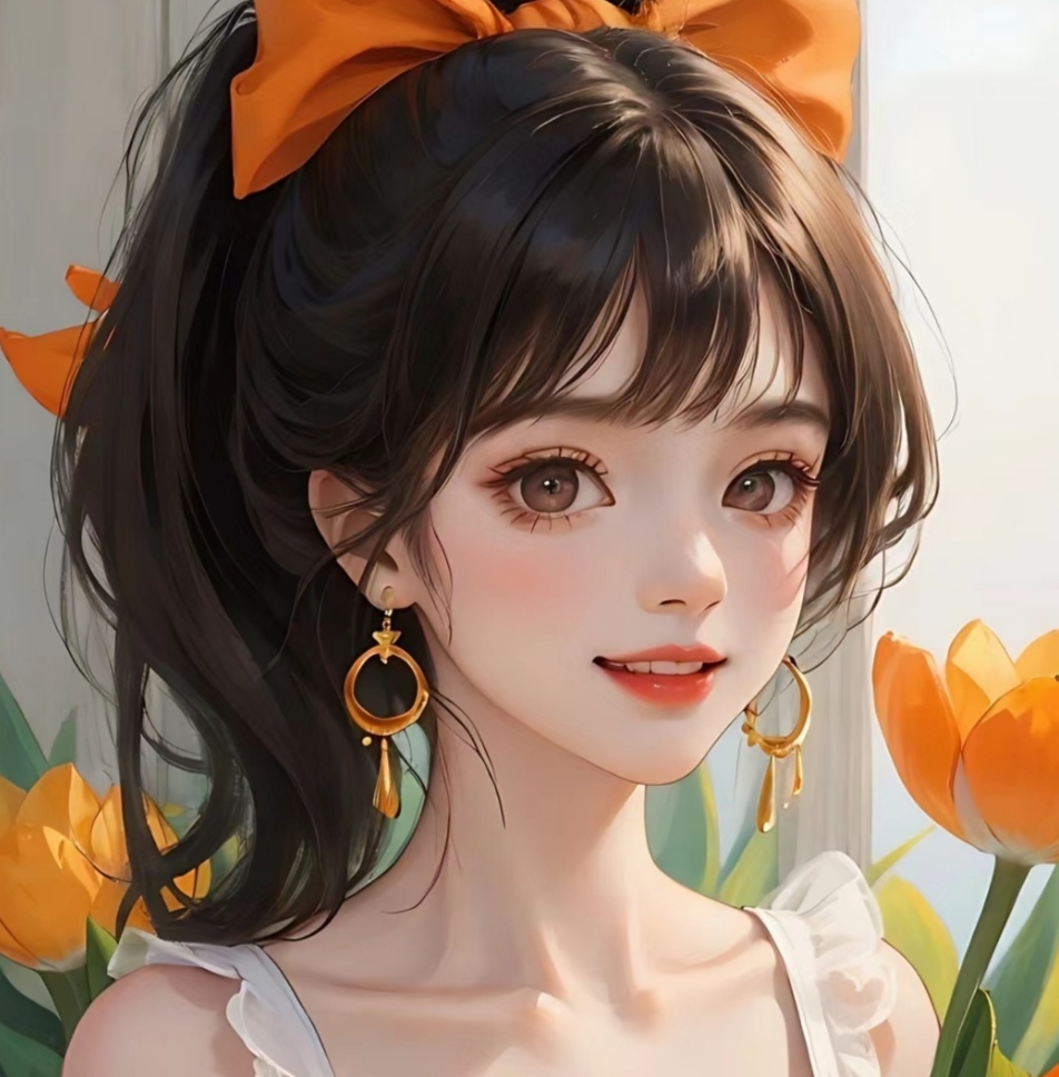 好看的头像: 好看的橘色系古风女生头像~这组头像是我很喜欢一组,橘色