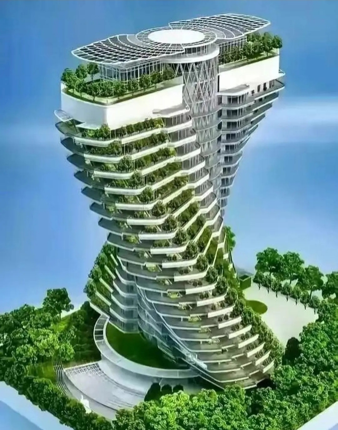 眼前这座独特的建筑令人惊叹不已,它两边旋斜,造型奇特.