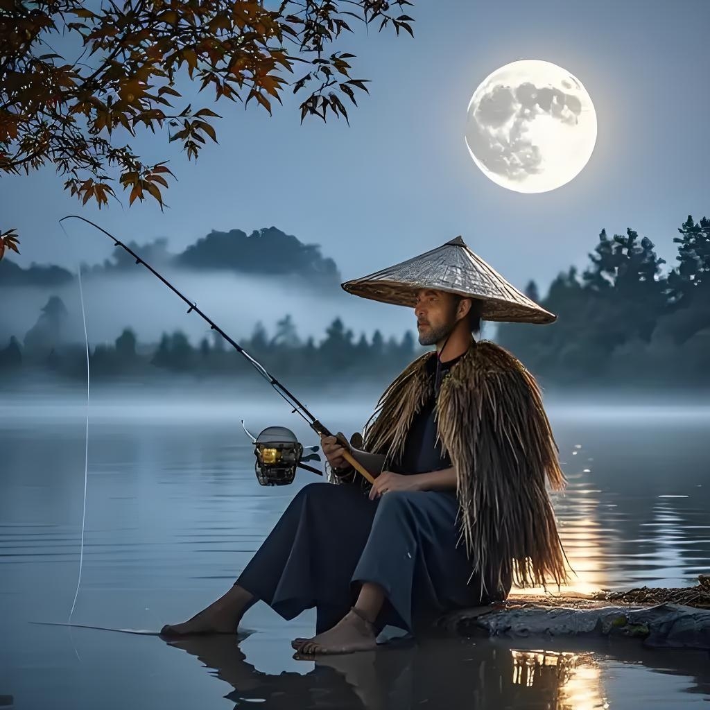 江中垂钓图片独钓一江月的图片垂钓图古风白发钓翁在垂钓的图片钓者