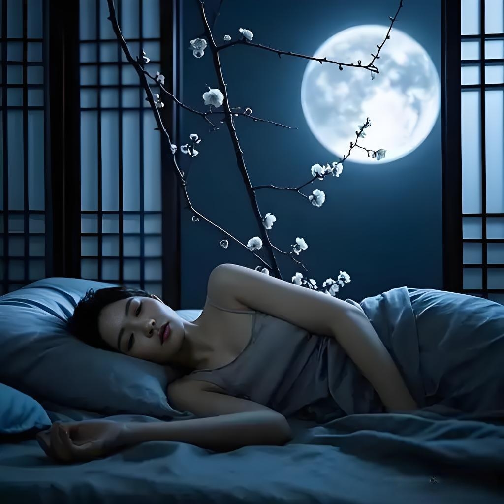 唯美疏窗月影背影图片窗帘月影图临窗望月视频西窗冷月相思图片大全
