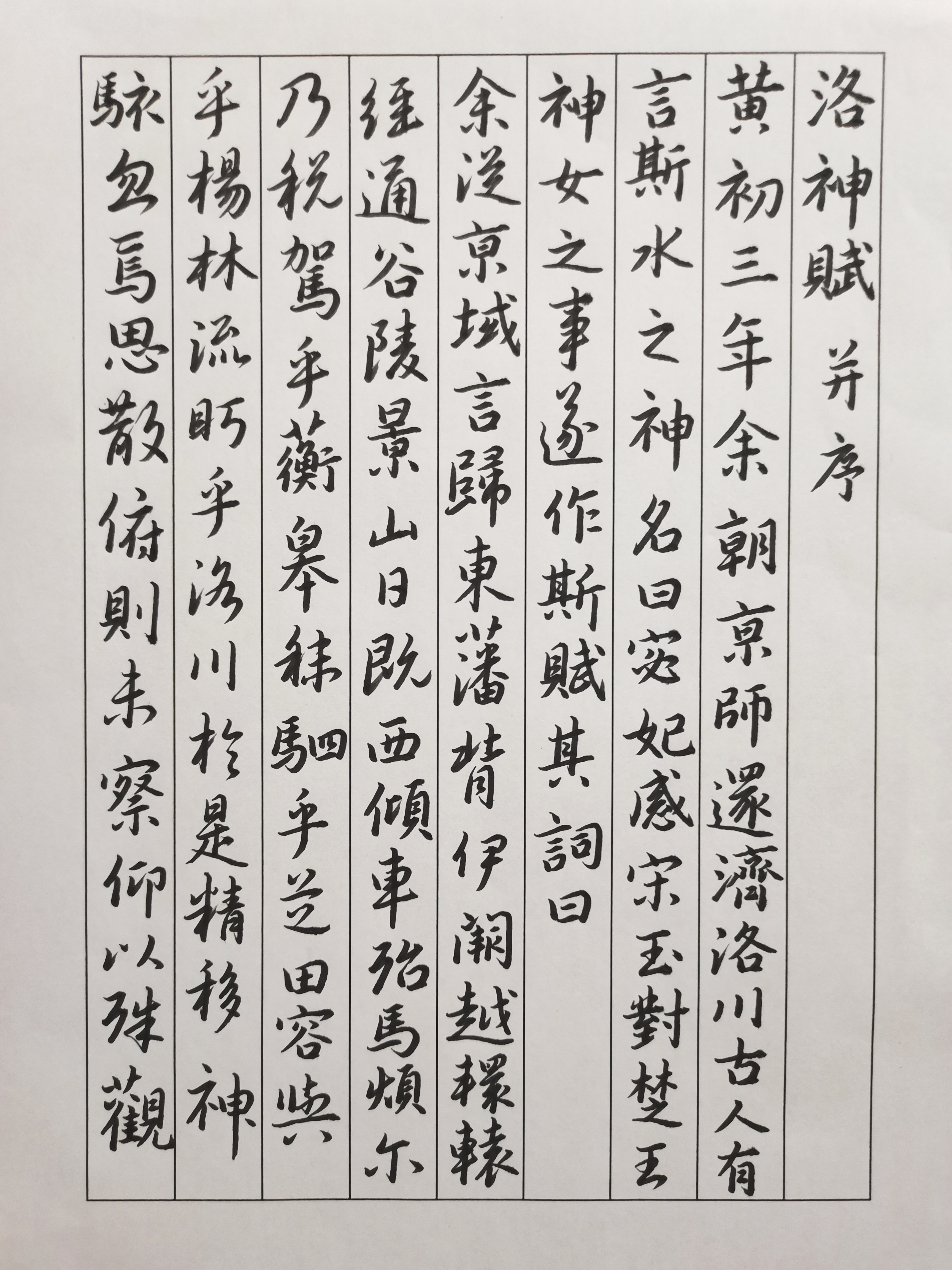 行书《洛神赋》#写字# #书法爱好者