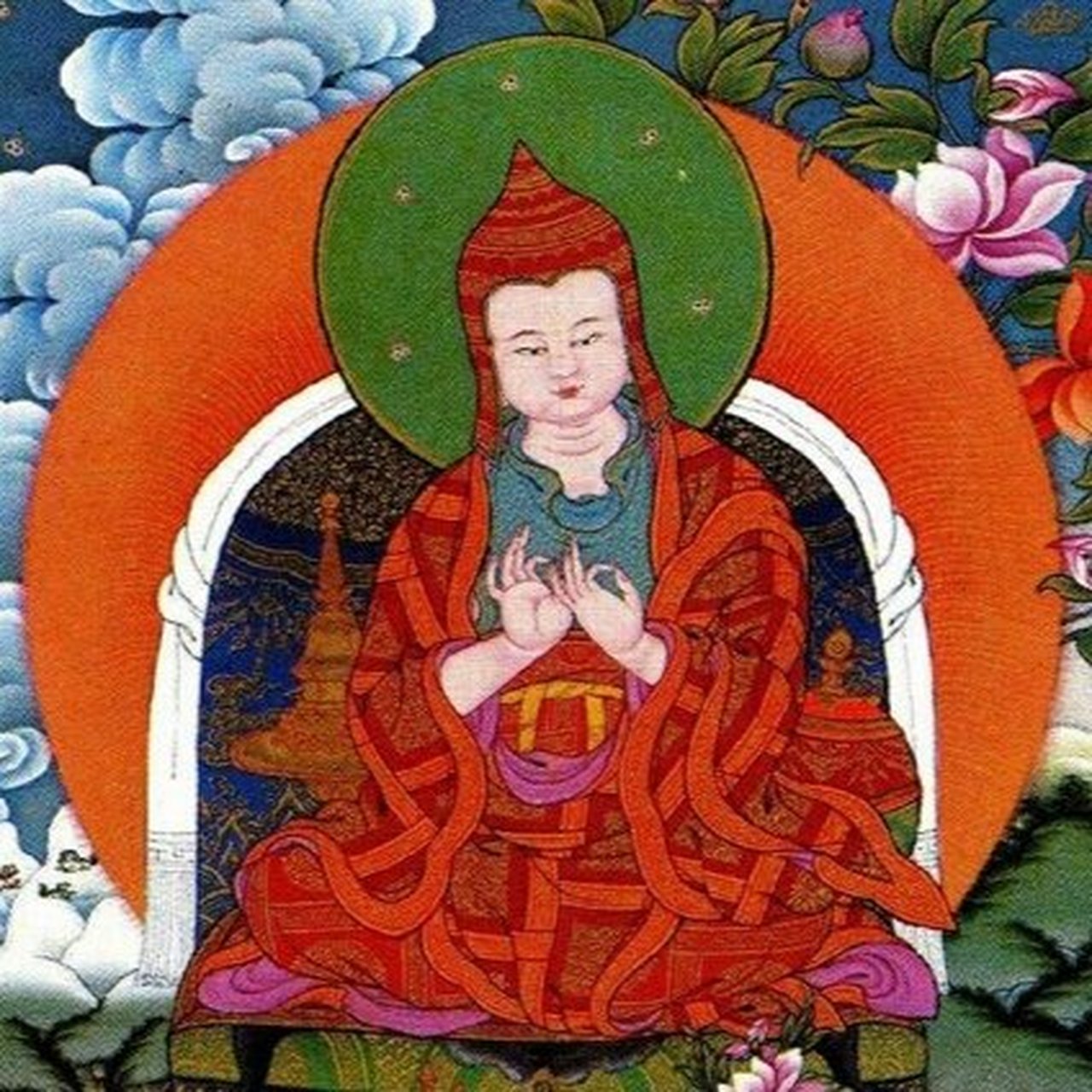 阿底峡师徒三尊   阿底峡大师(982—1054)原为孟加拉太子,后出家,先后