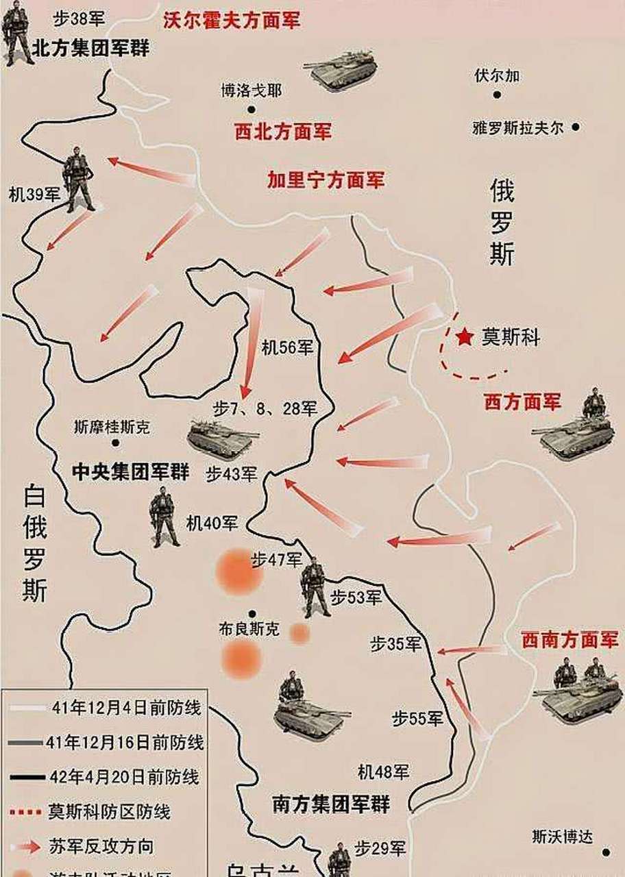 莫斯科保卫战苏军作战图 莫斯科保卫战指是第二次世界大战苏德战争中
