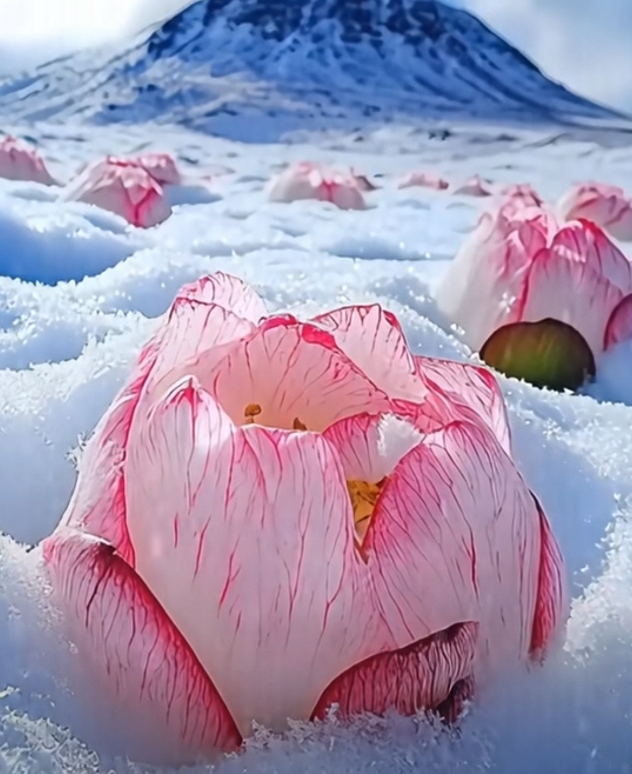新疆天池天山看雪莲 新疆天池天山看雪莲