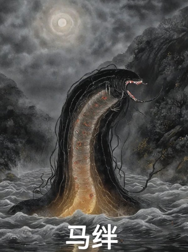那些鲜为人知的妖怪们——马绊,也叫马判,是一种生活在水里的妖怪.