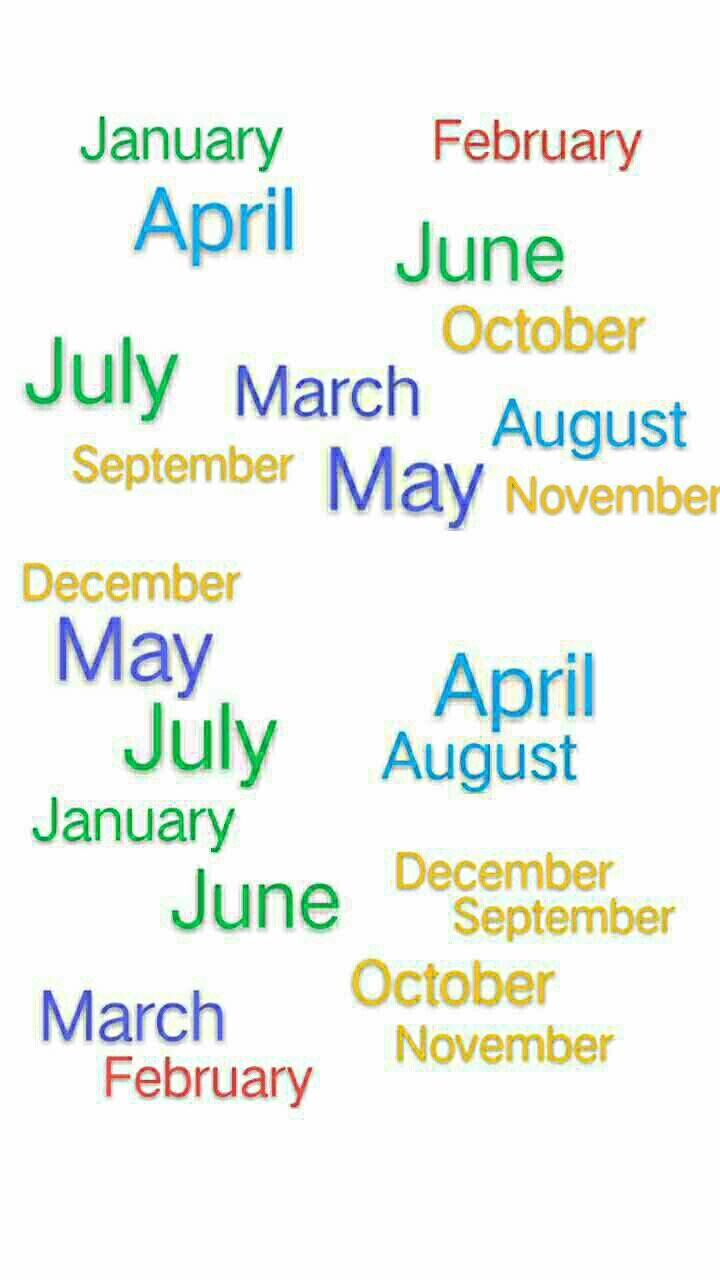 十二个月份英文单词 twelve months