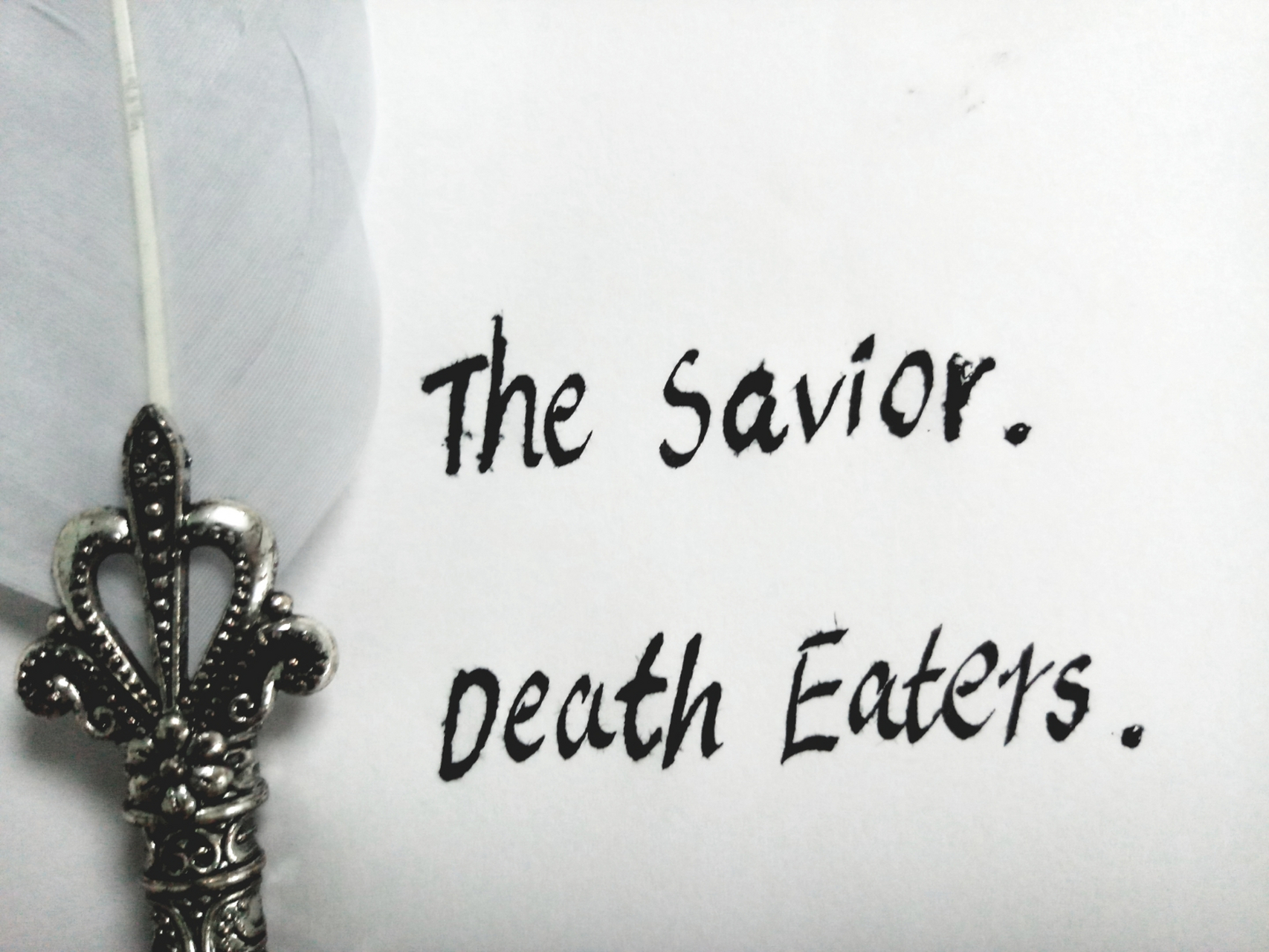 曝个字,羽毛笔写的,不怎么好看,某人的手沾满了墨水[二哈]