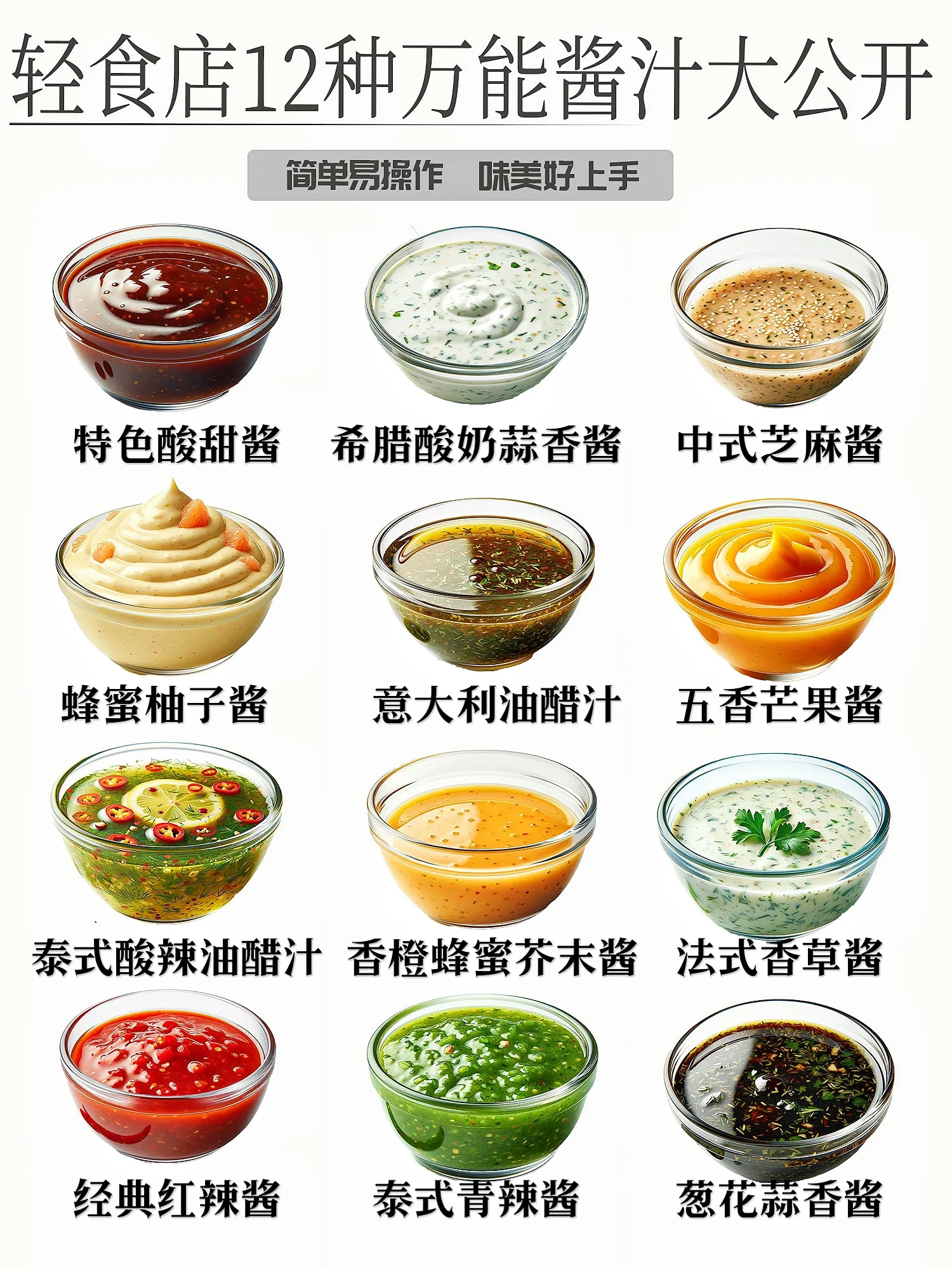 12款不同国界风味轻食酱汁配方整理 哈喽啊宝子们,今天
