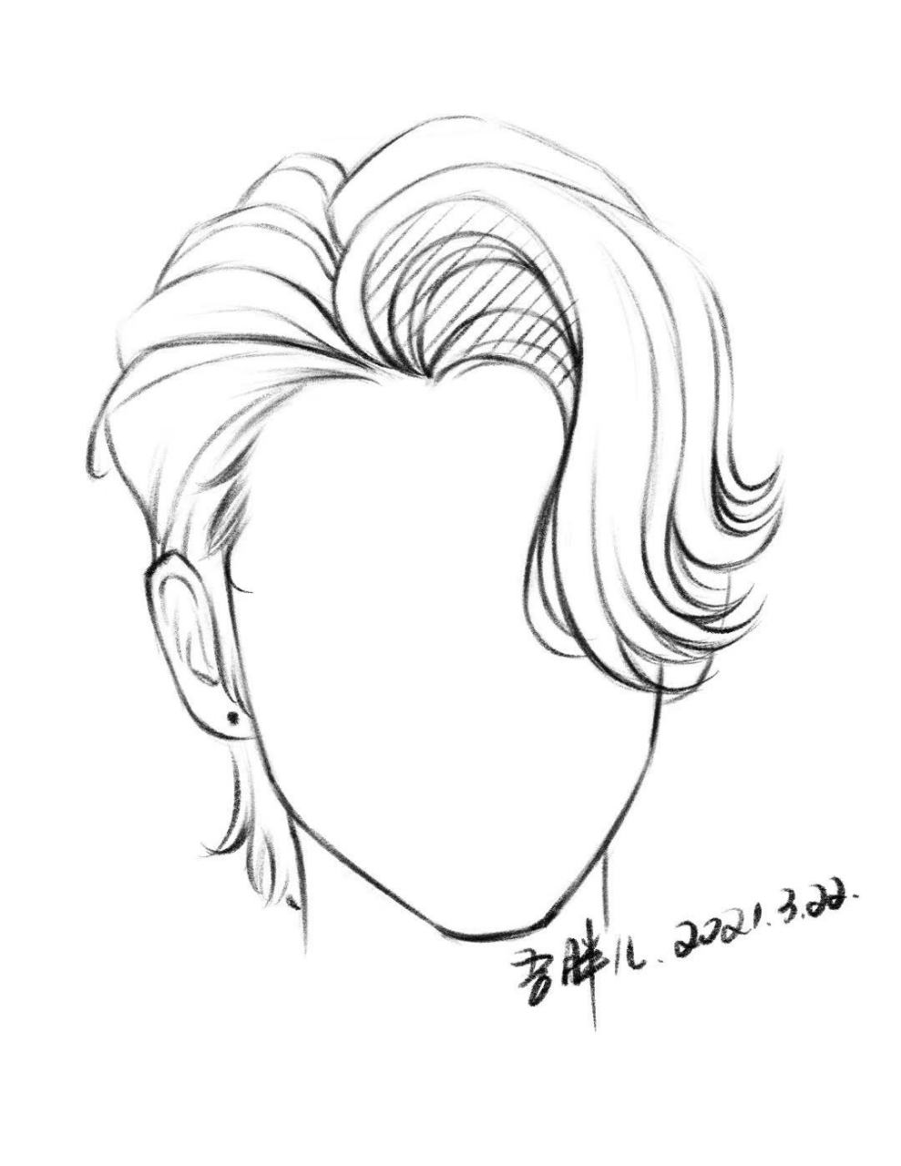 男生头像发型脸型速写线稿,是不是很帅气.