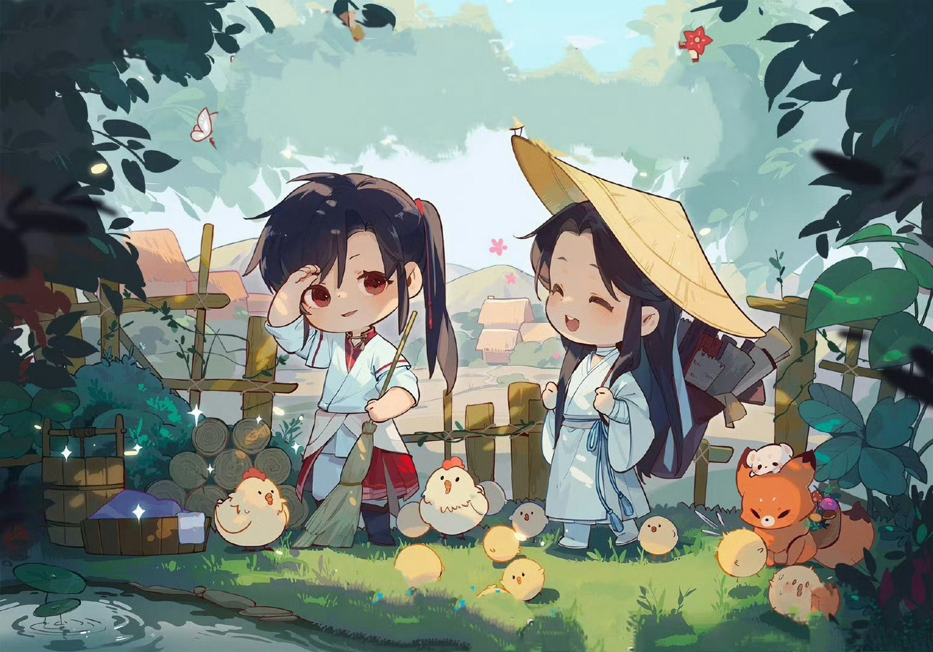 天官q版壁纸九宫格|水印已关#天官赐福# #花怜