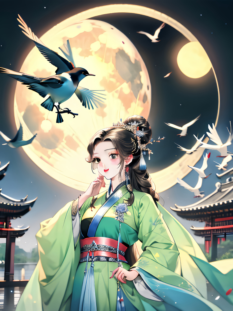 七夕节,月夜星空下,思念如潮水.