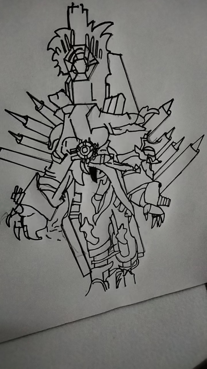 背着铅笔画画的泰坦