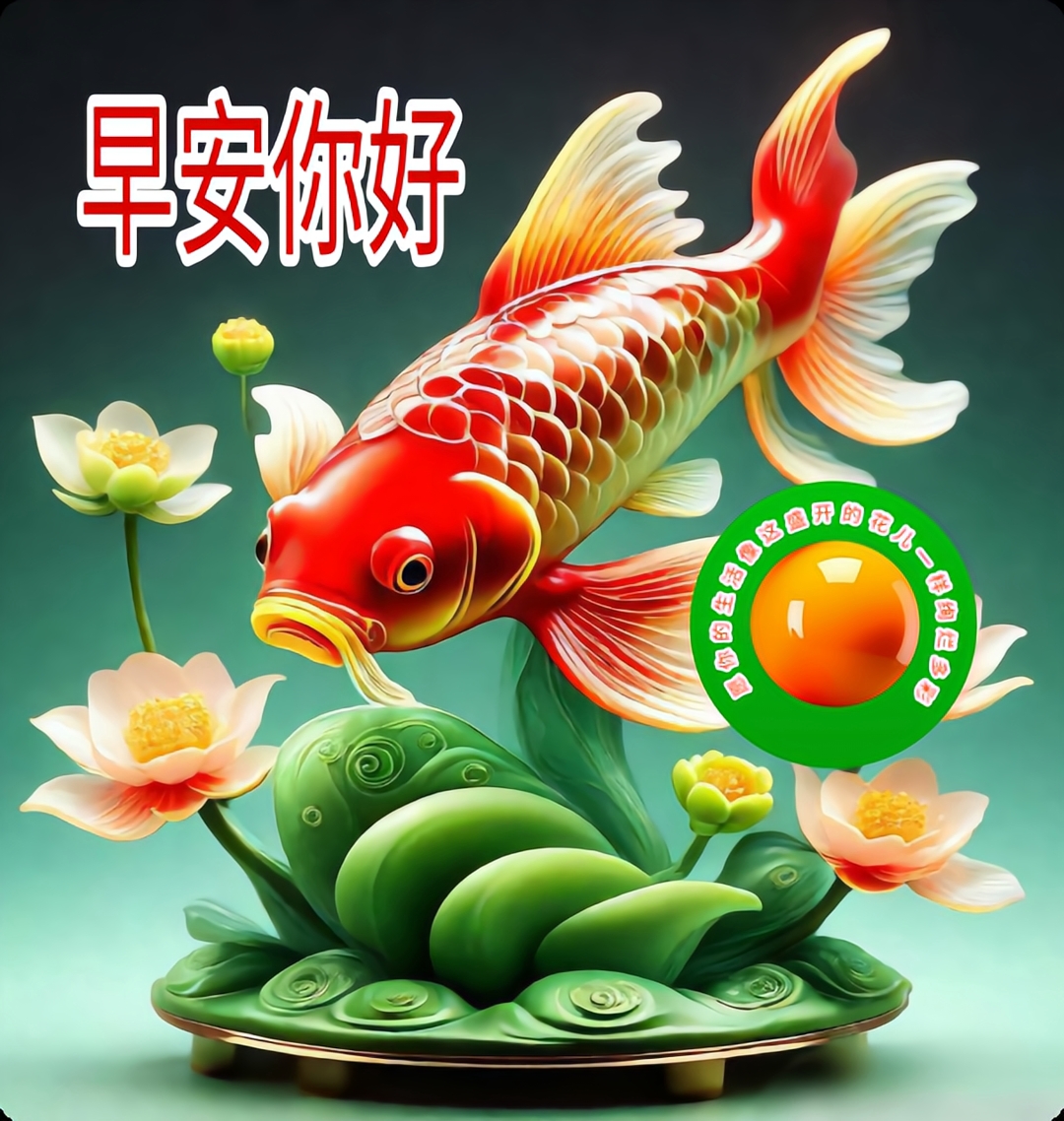 早安你好!鲜花盛开眏日红,金鱼戏水乐无穷