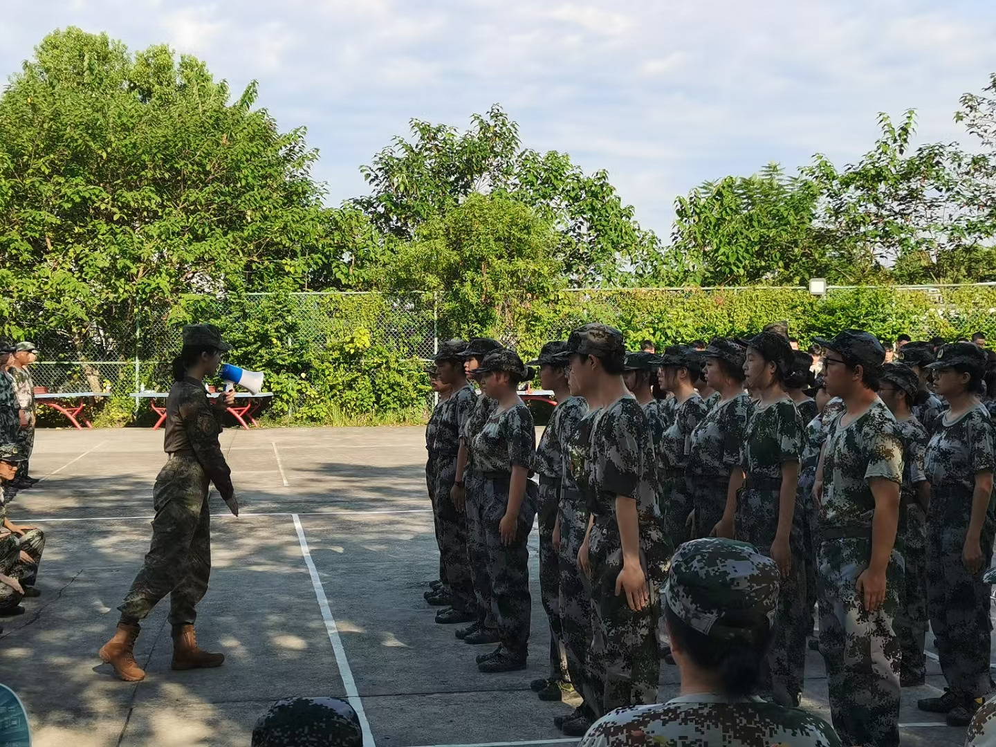 烈日如火,小姐姐小哥哥们却以无畏之姿,英姿勃发,毅然投身于军训的