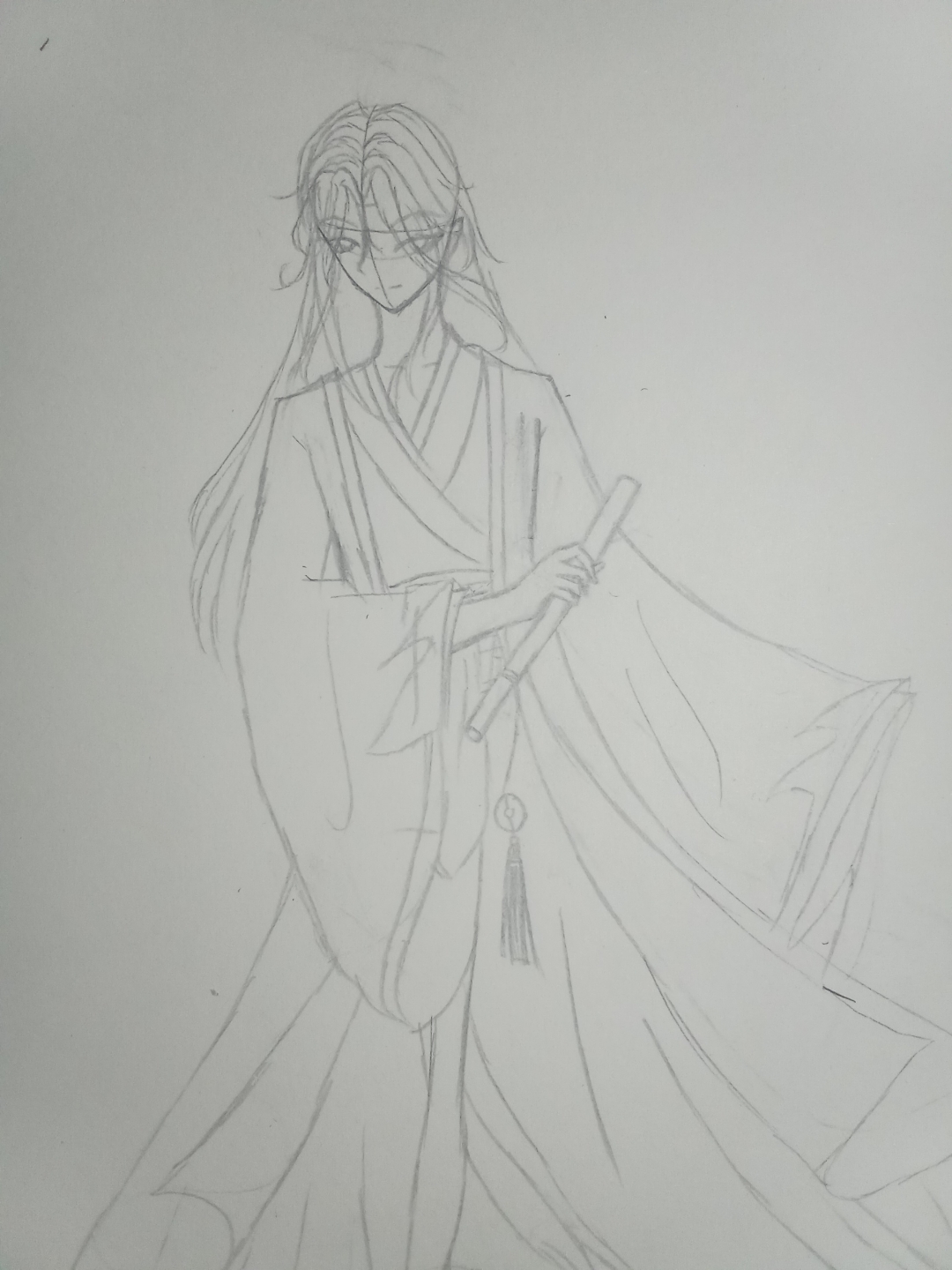 晒出你手机里的风景#看我找到了什么?我六年级画的夷陵老祖!