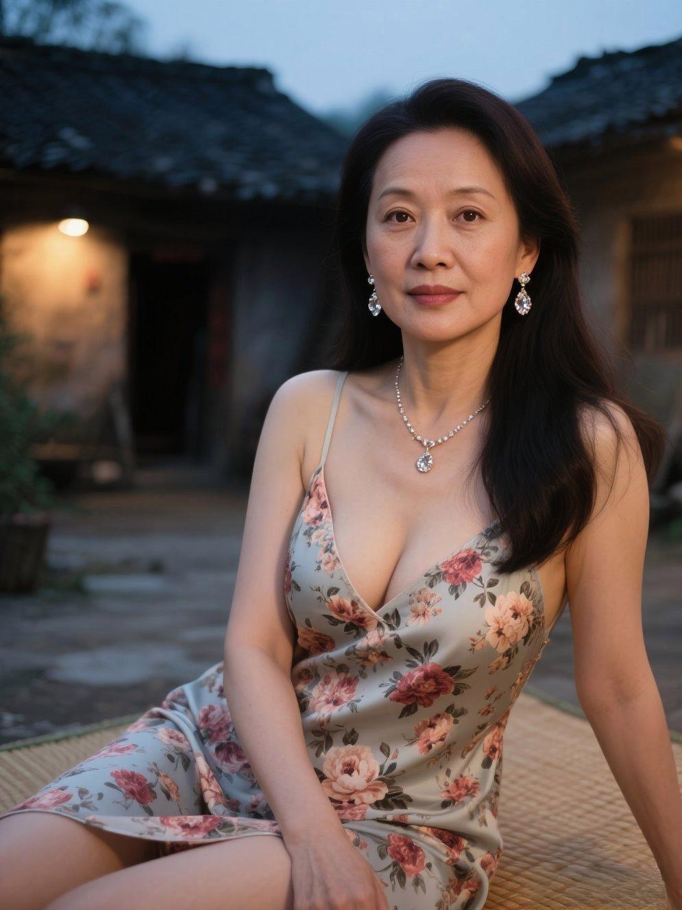 发丝与裙摆共舞,首饰添了几分韵致,时光在此刻慢下来