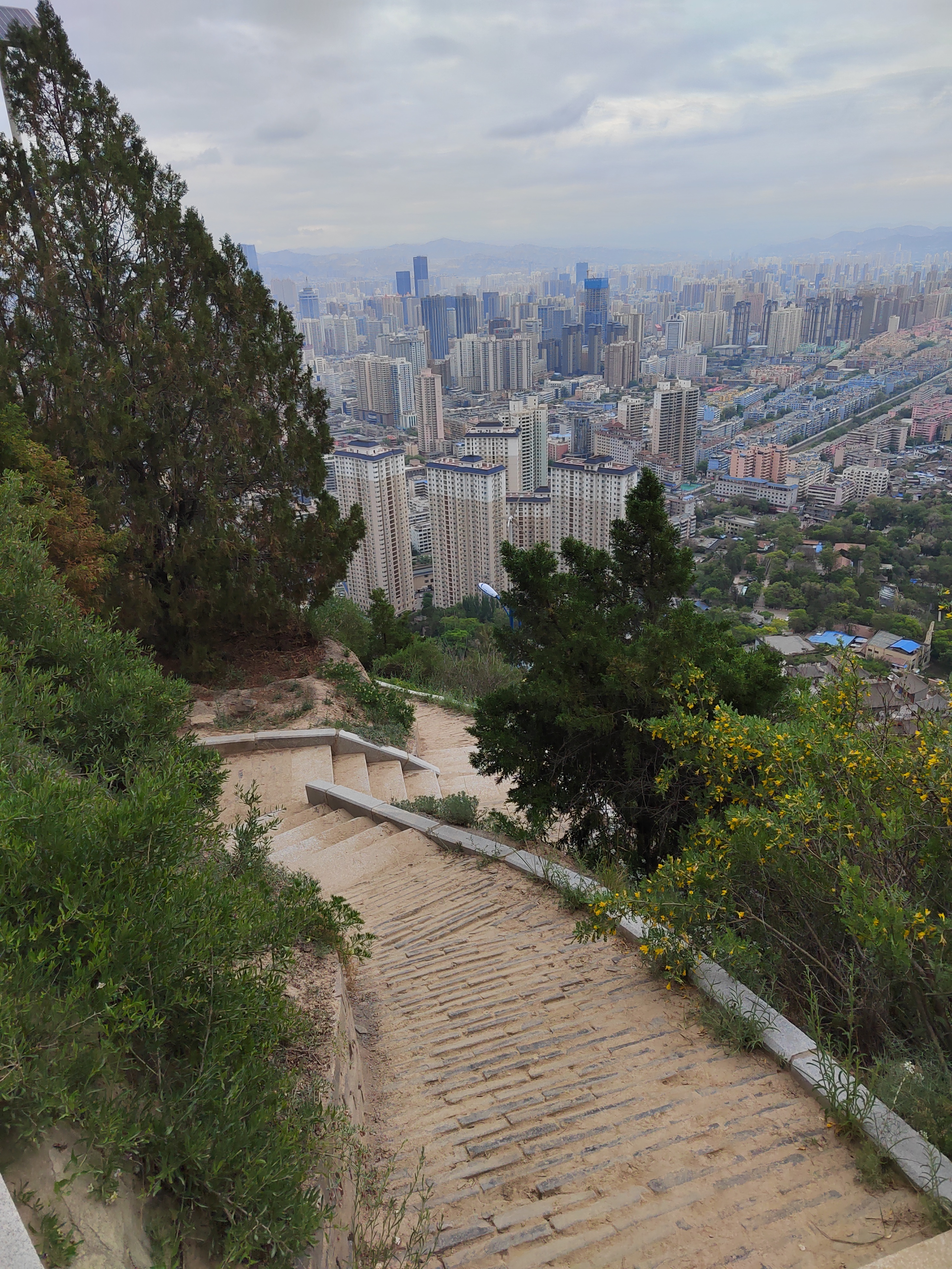 登兰州皋兰山感受绿化不易