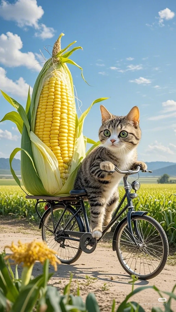 骑单车的小猫咪
