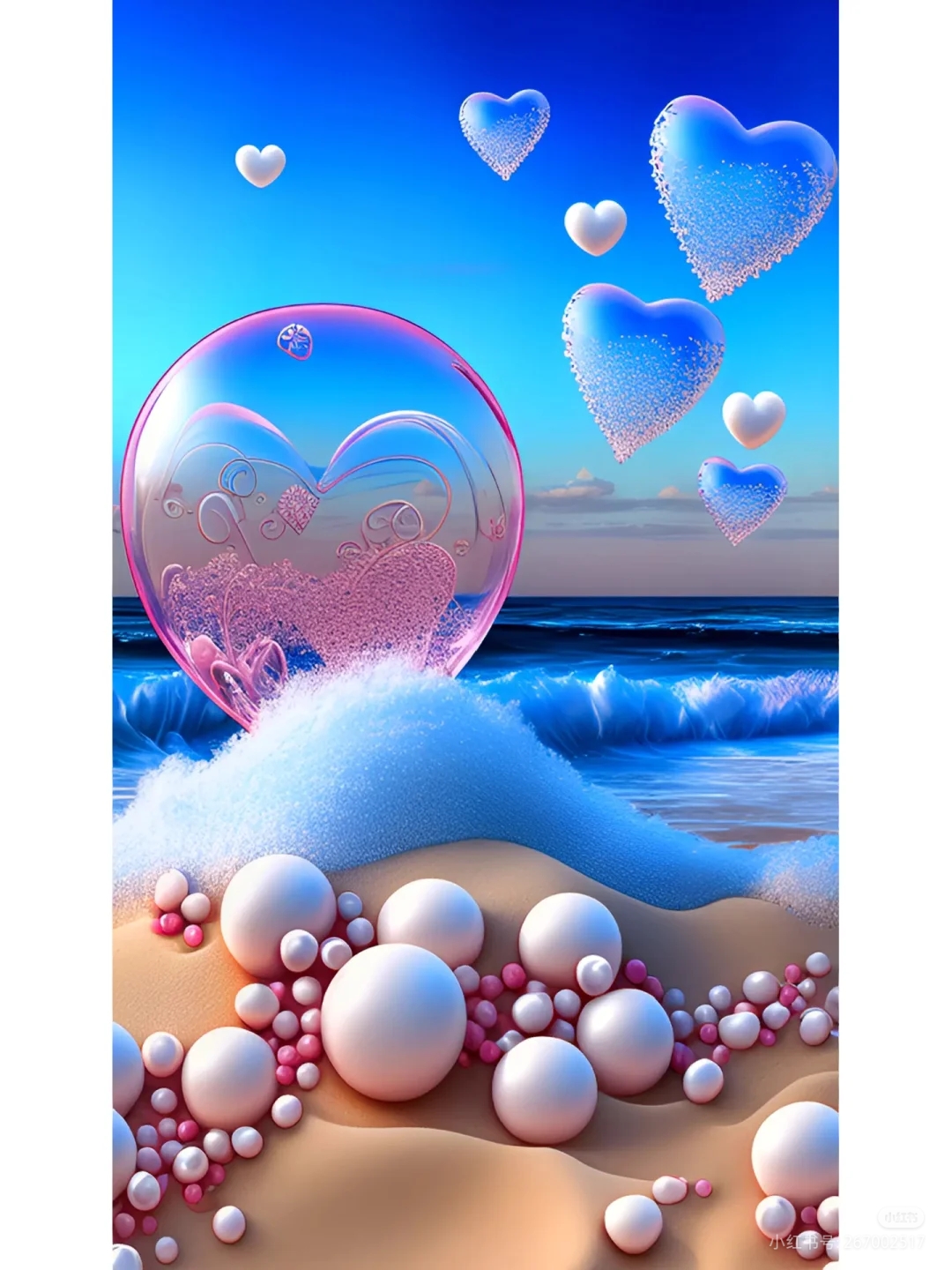 透明的水晶石的心