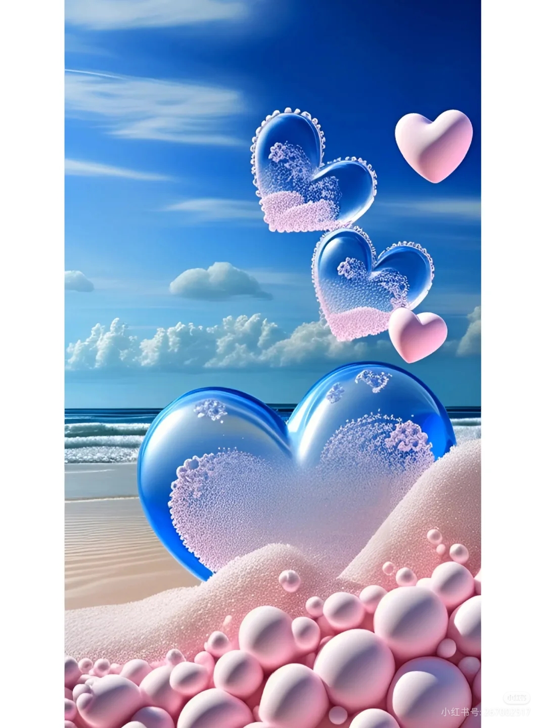 透明的水晶石的心