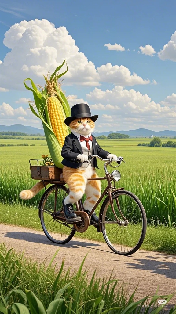 骑单车的小猫咪