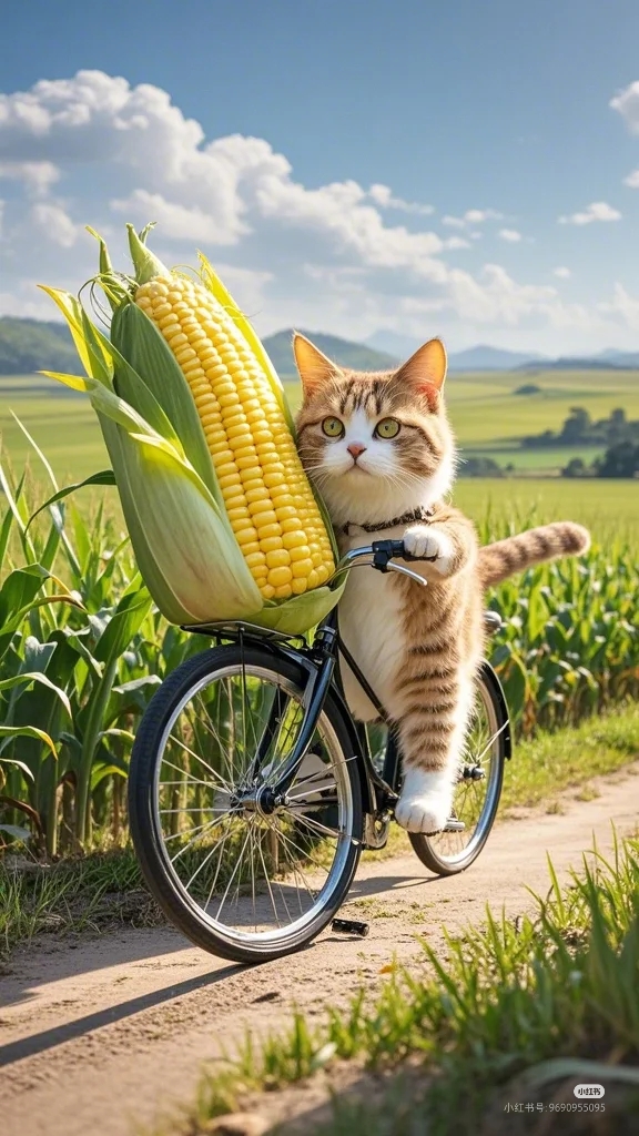 骑单车的小猫咪