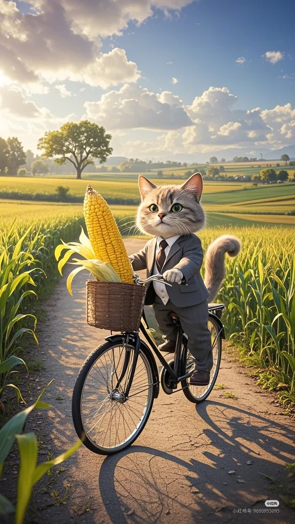 骑单车的小猫咪