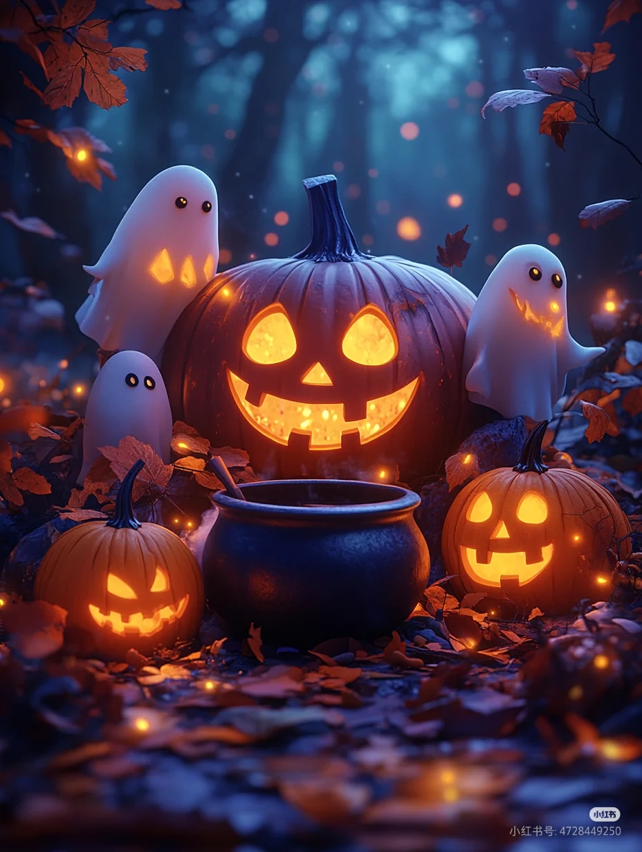 万圣节的日子阴森的幽灵