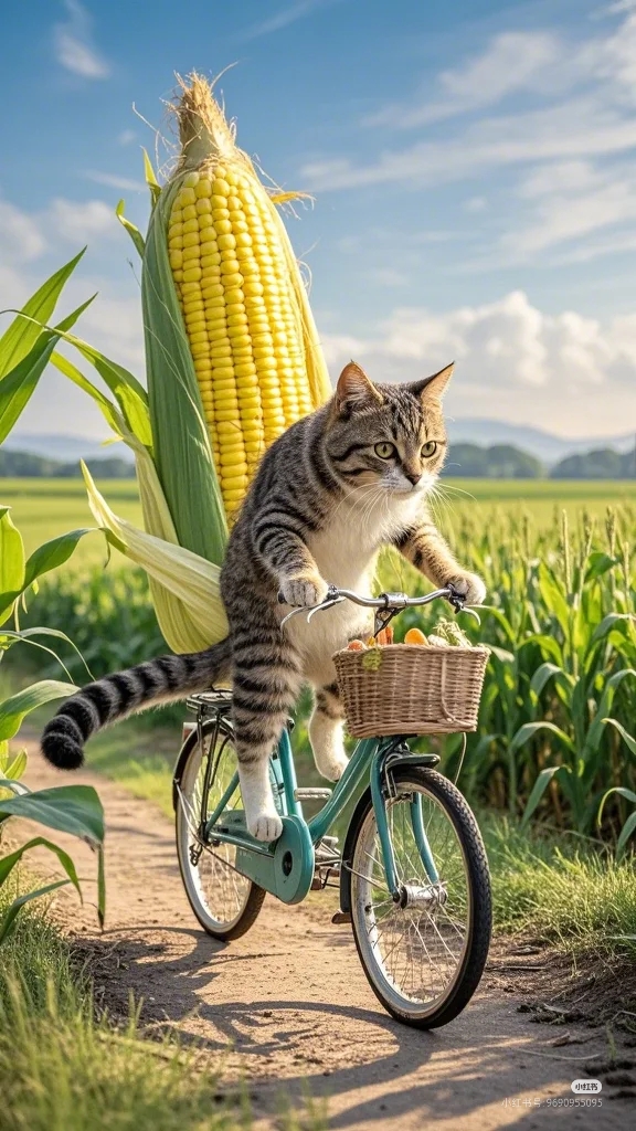 骑单车的小猫咪