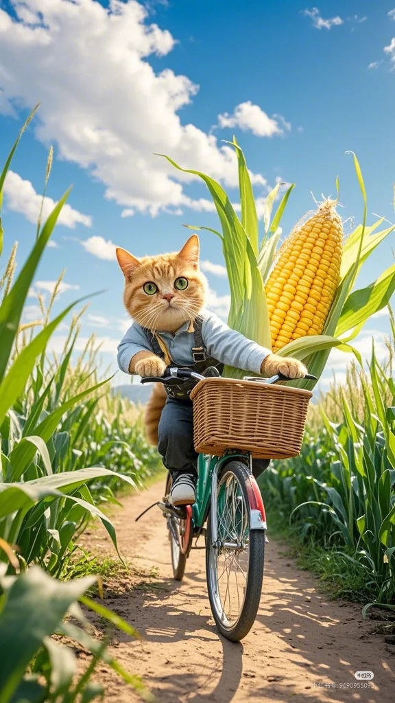 骑单车的小猫咪