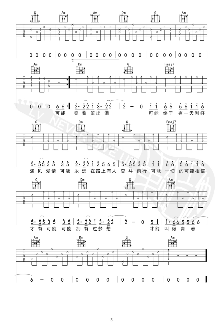 《可能》吉他谱