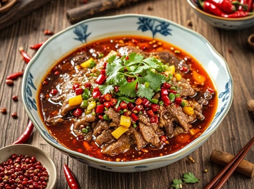 Boiled Beef in Chili Sauce (Shuǐ Zhǔ Niú Ròu)