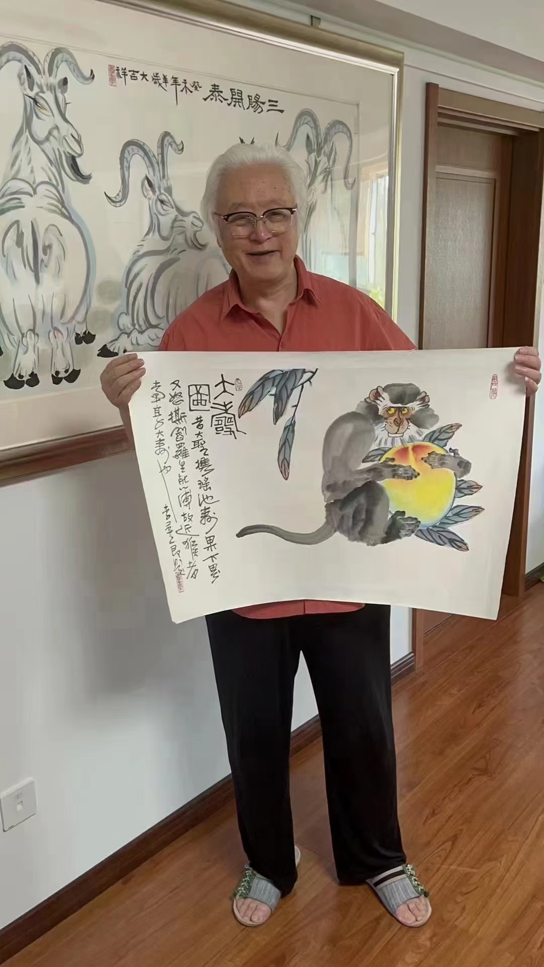 清华美院教授李燕老师代表作"大寿图",猴子献寿![强]