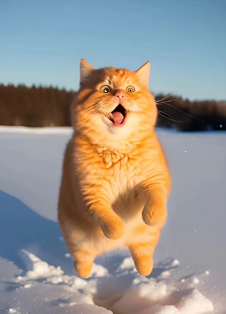 搞笑萌宠#当南方猪咪第一次来到北方玩雪,都忘记自己是一只猫了