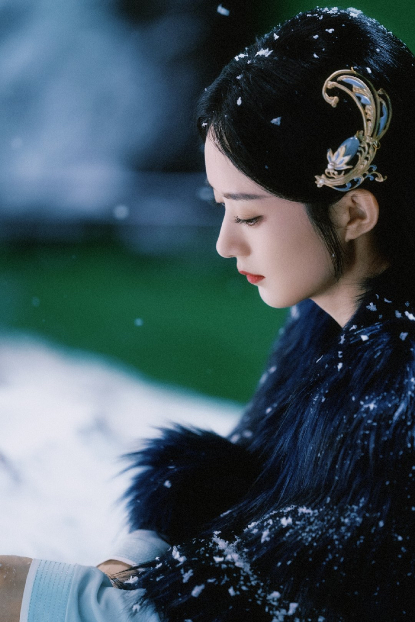 赵丽颖的侧脸也是仙气十足啊.真干净,真的好看.