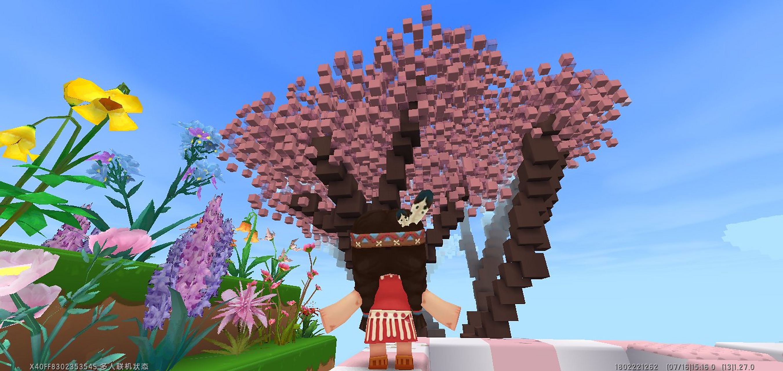 好美的樱花树,你们能猜出是那张地图吗#迷你世界