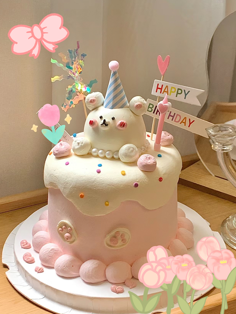 这个粉色的蛋糕简直是梦幻般的存在!