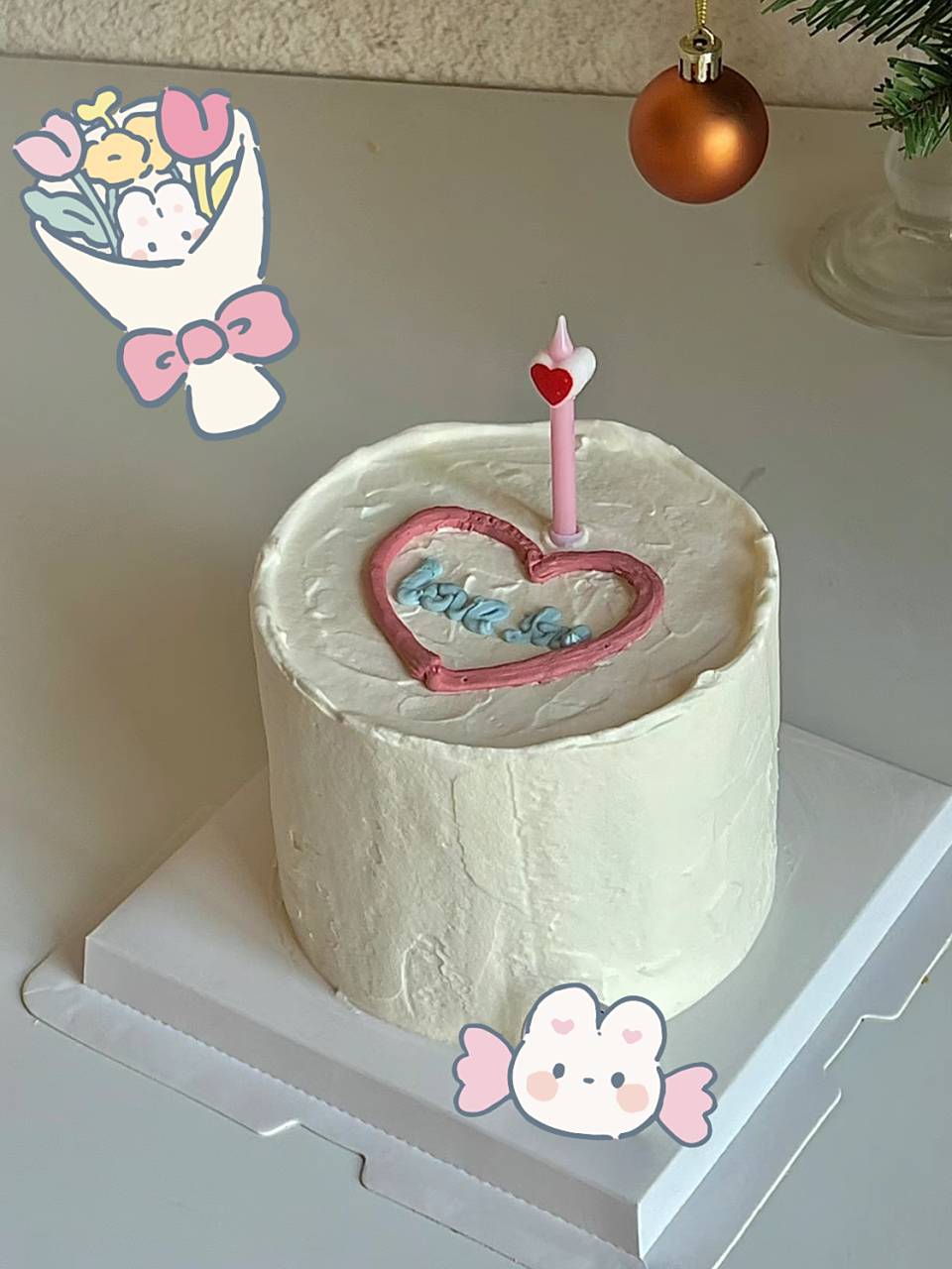 💖 白色心形蛋糕,简约而不失浪漫,像极了初恋的味道