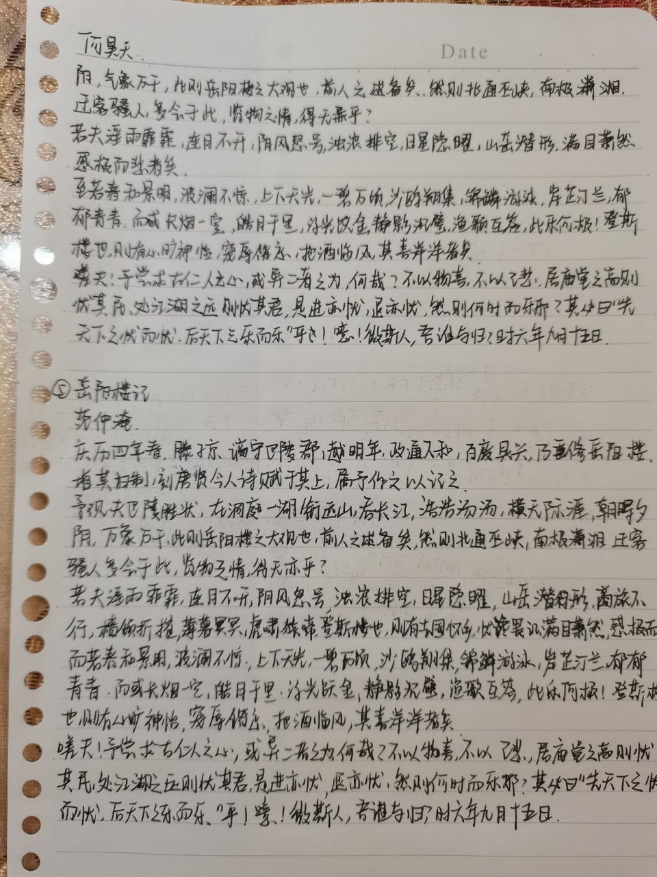 忘记订正默写的结果 岳阳楼记*5 手抽筋了[左捂脸@皮皮果zig 你也被