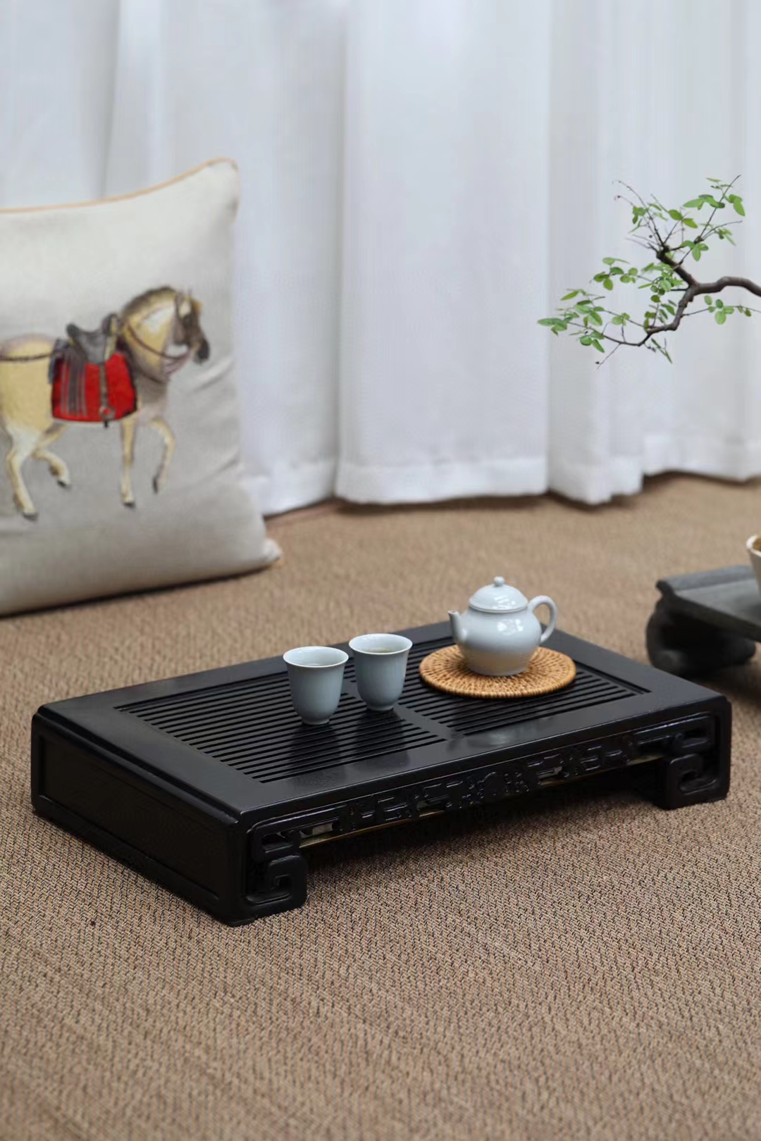 赞比亚紫檀 | 茶盘  干湿两用,赞比亚紫檀仿古; 简约设计,美观实用.