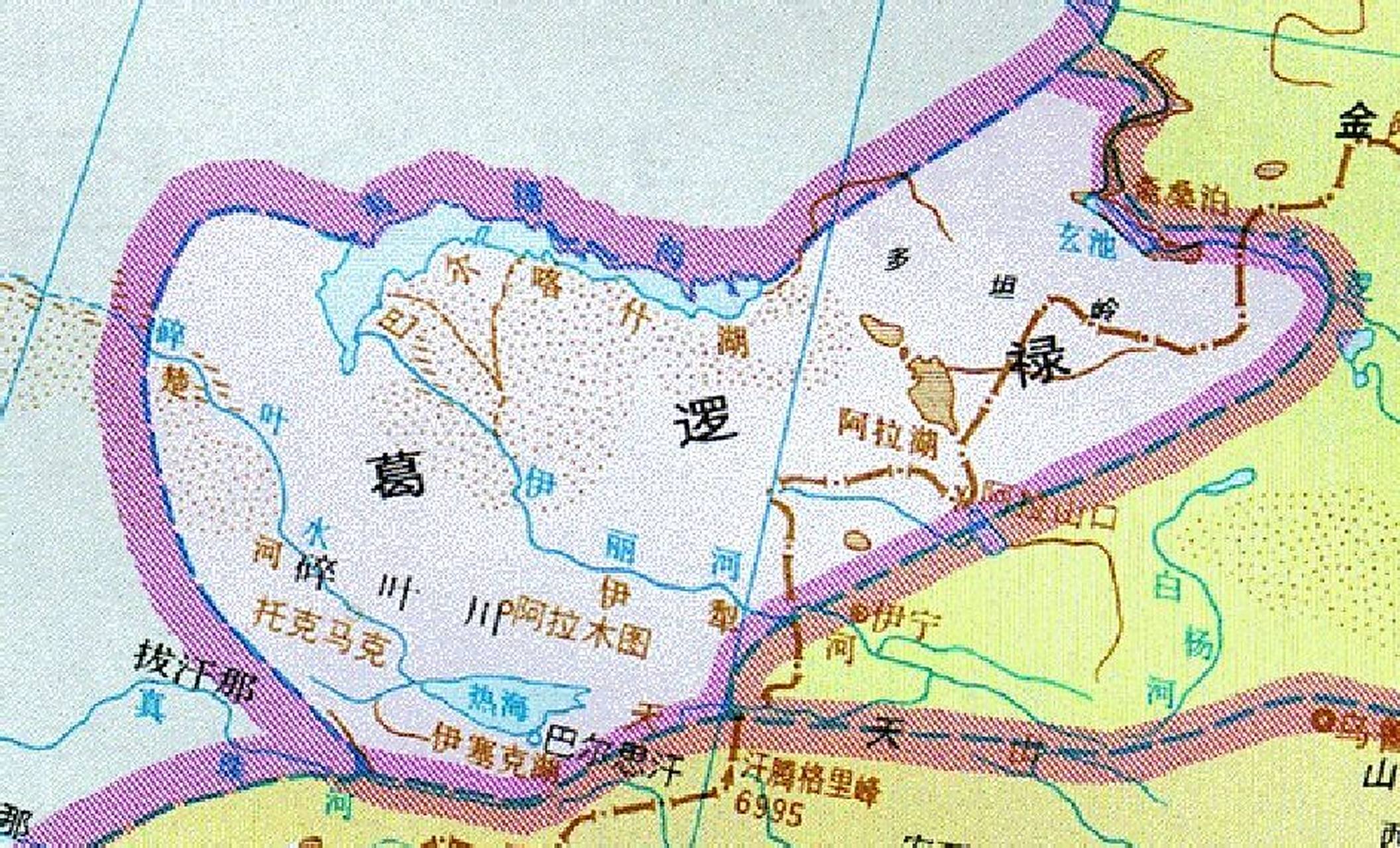 元代葛逻禄人小探究 图一是唐末葛逻禄人活动范围,也就是七河流域和