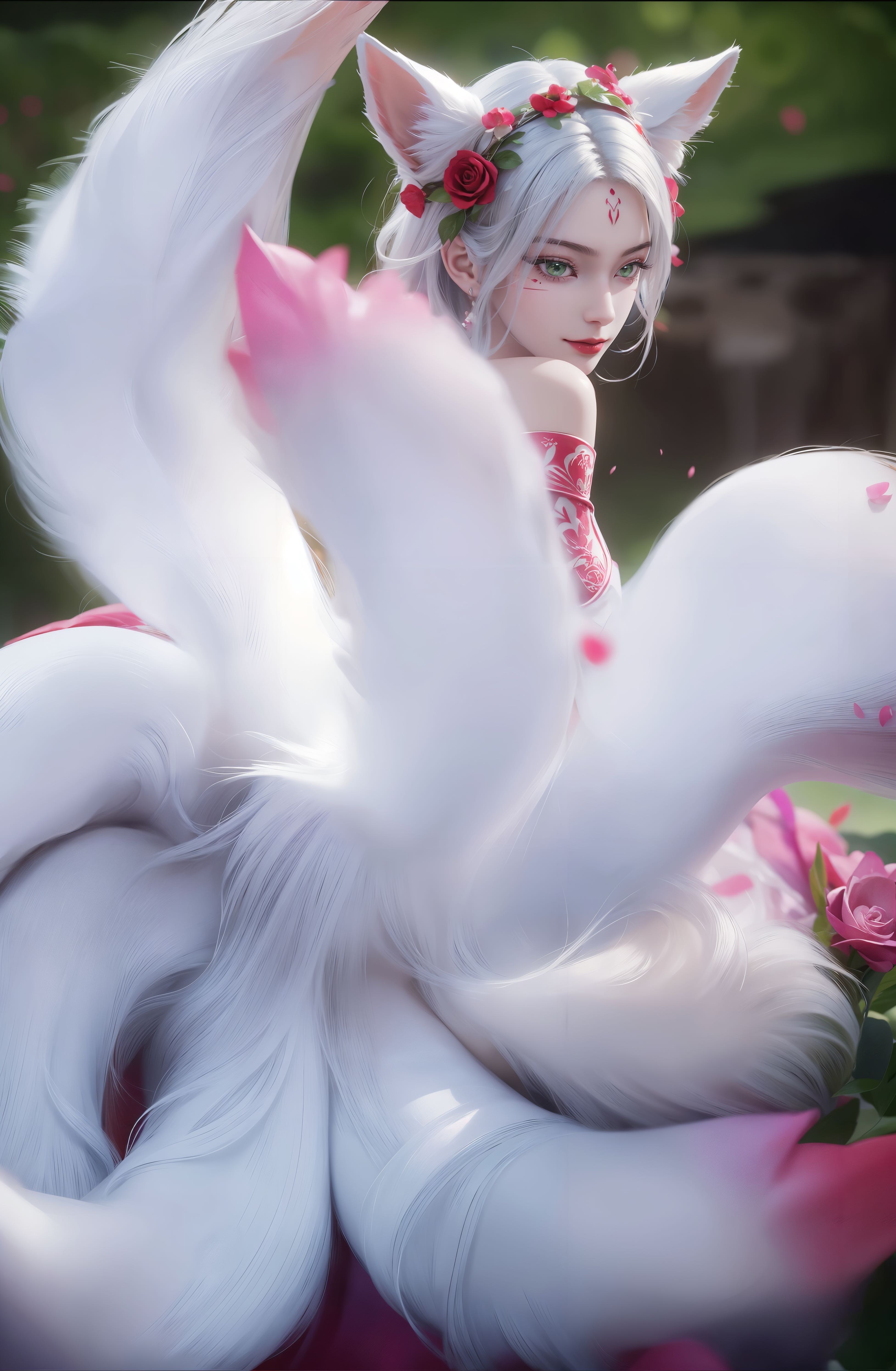 九尾狐仙,花间舞动,美得惊心动魄.#动漫女神# #热点引擎计划