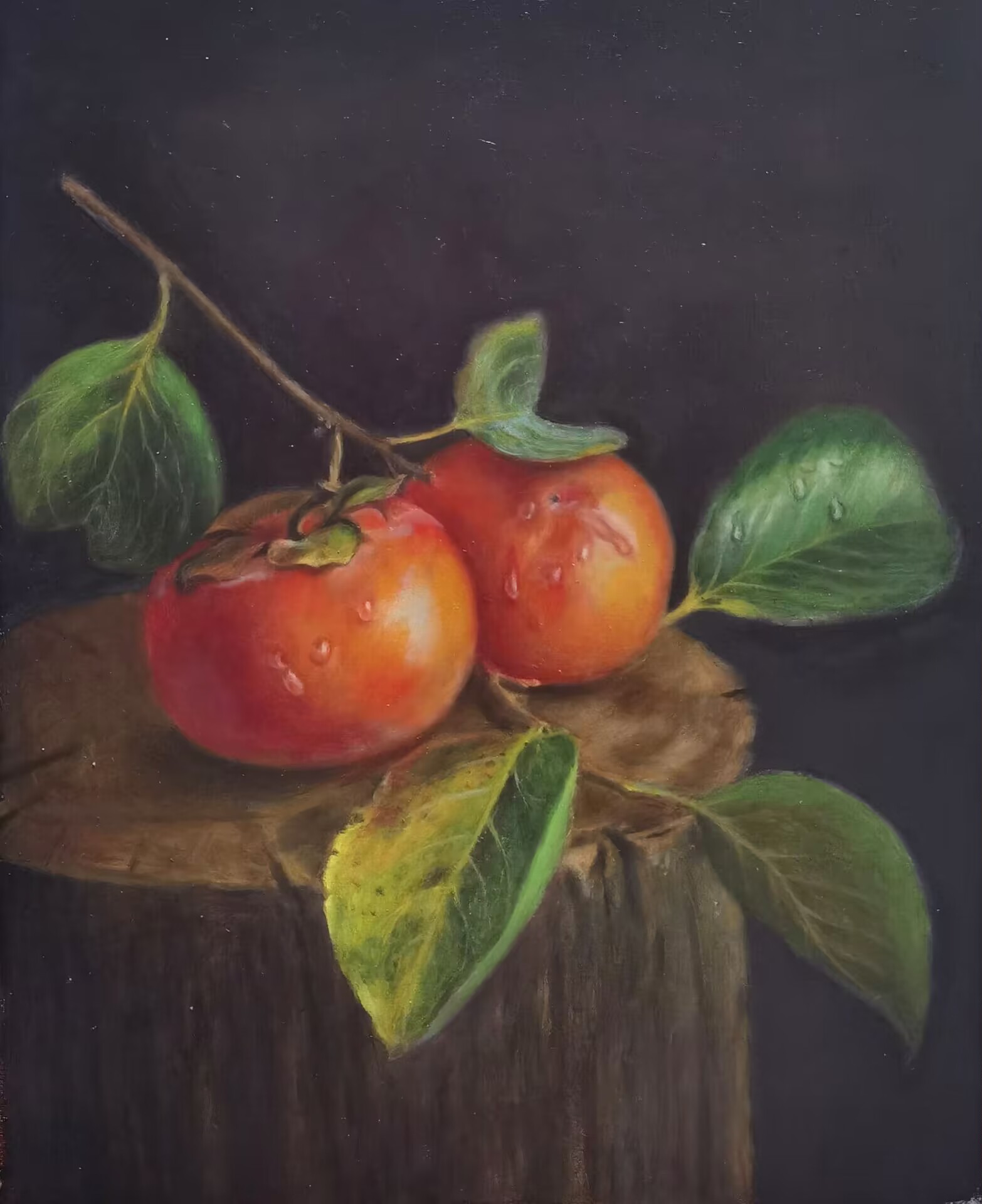 柿柿如意 油画 40*50