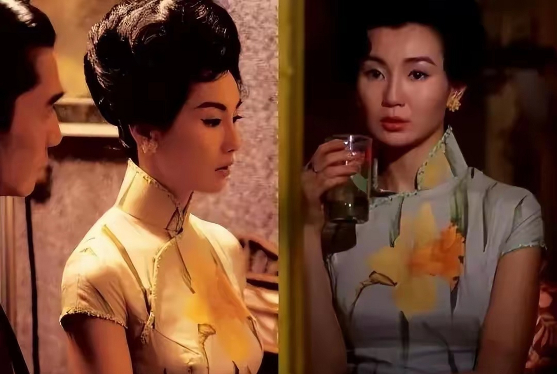 看张曼玉复古风依旧迷人,旗袍装优雅举杯,岁月沉淀出别样风情.