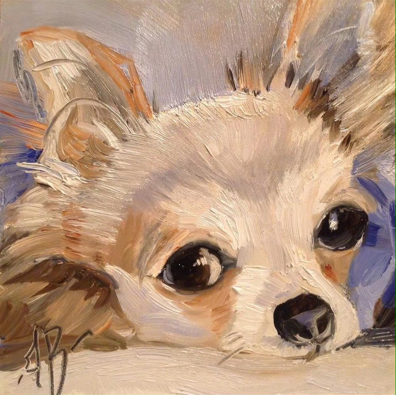 画家 annette balesteri 笔下栩栩如生的狗狗 #绘画# #绘画欣赏