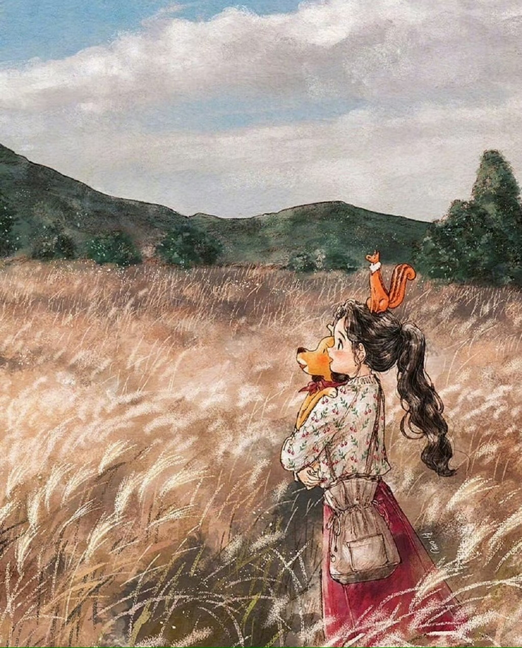 《森林女孩日记》画风好治愈 来自韩国插画师aeppol #绘画# #插画