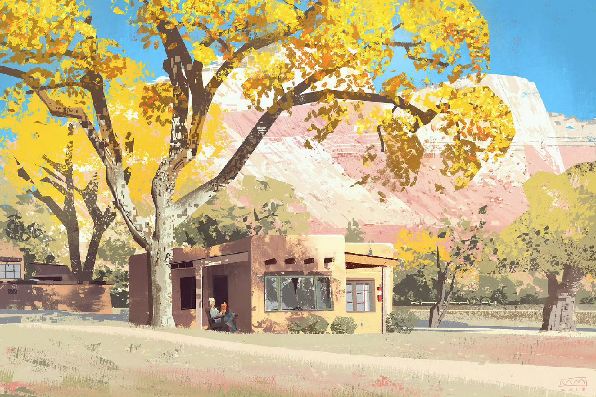 一组来自插画师mike mccain的超棒场景作品 #绘画# #绘画欣赏# #绘画