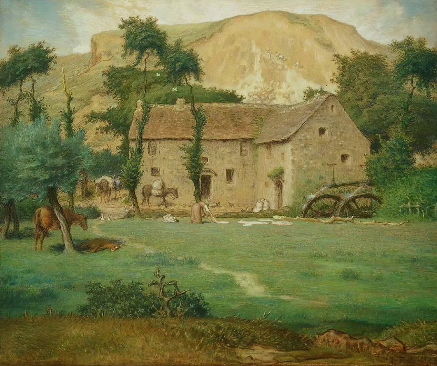 【巴比松画派油画风景乡村风光】  巴比松画派(barbizon school)是指