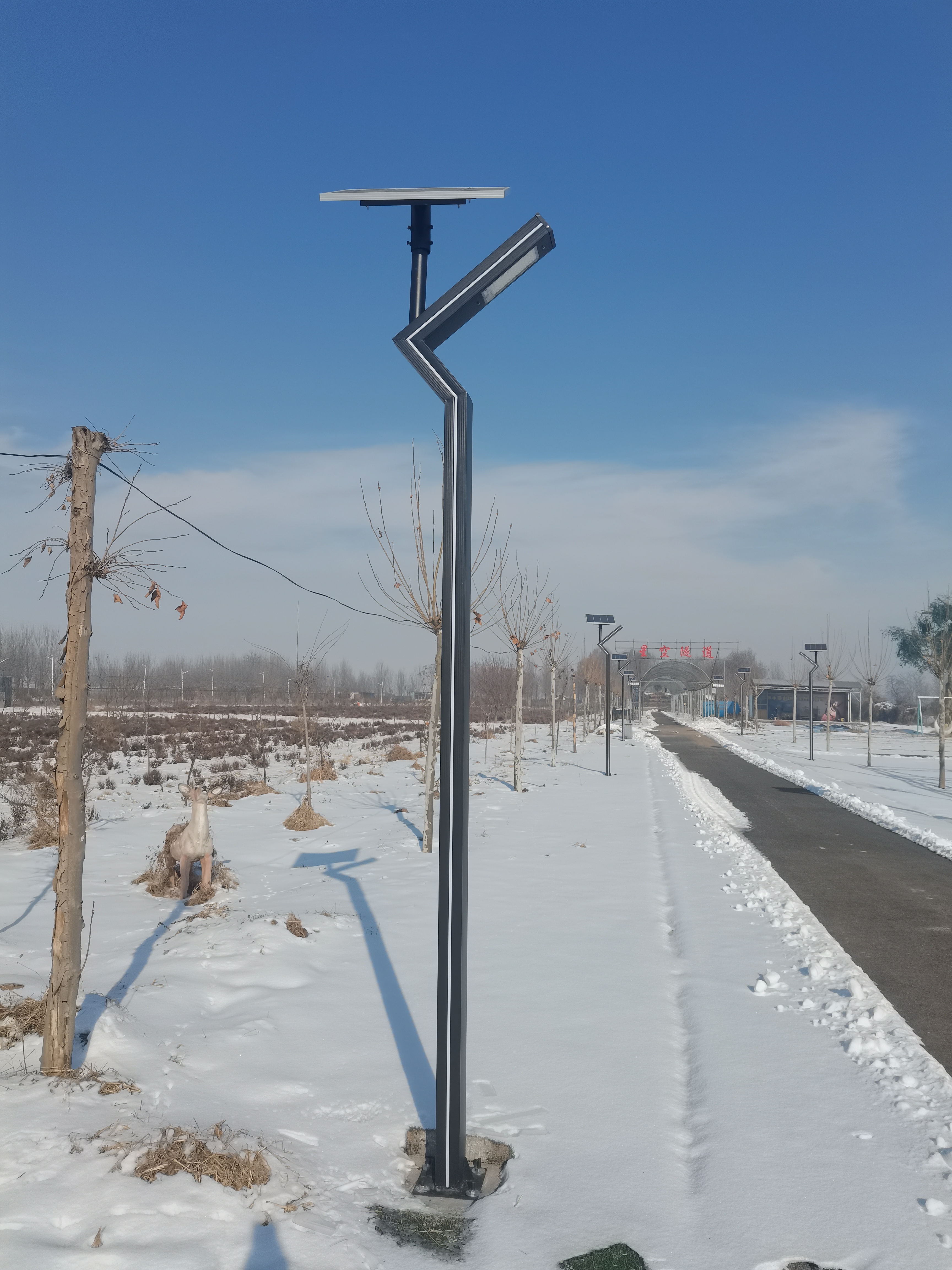 太阳能路灯节能环保,安装快捷,亮度高,不受阴雨天限制,适合小区照明