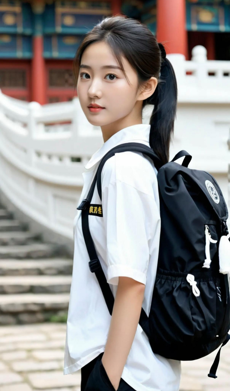 走出来的少女,清新脱俗,洋溢着青春的气息.